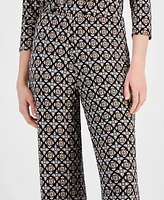 Jm Collection Women's Printed Wide-Leg Knit Pants, Created for Macy's