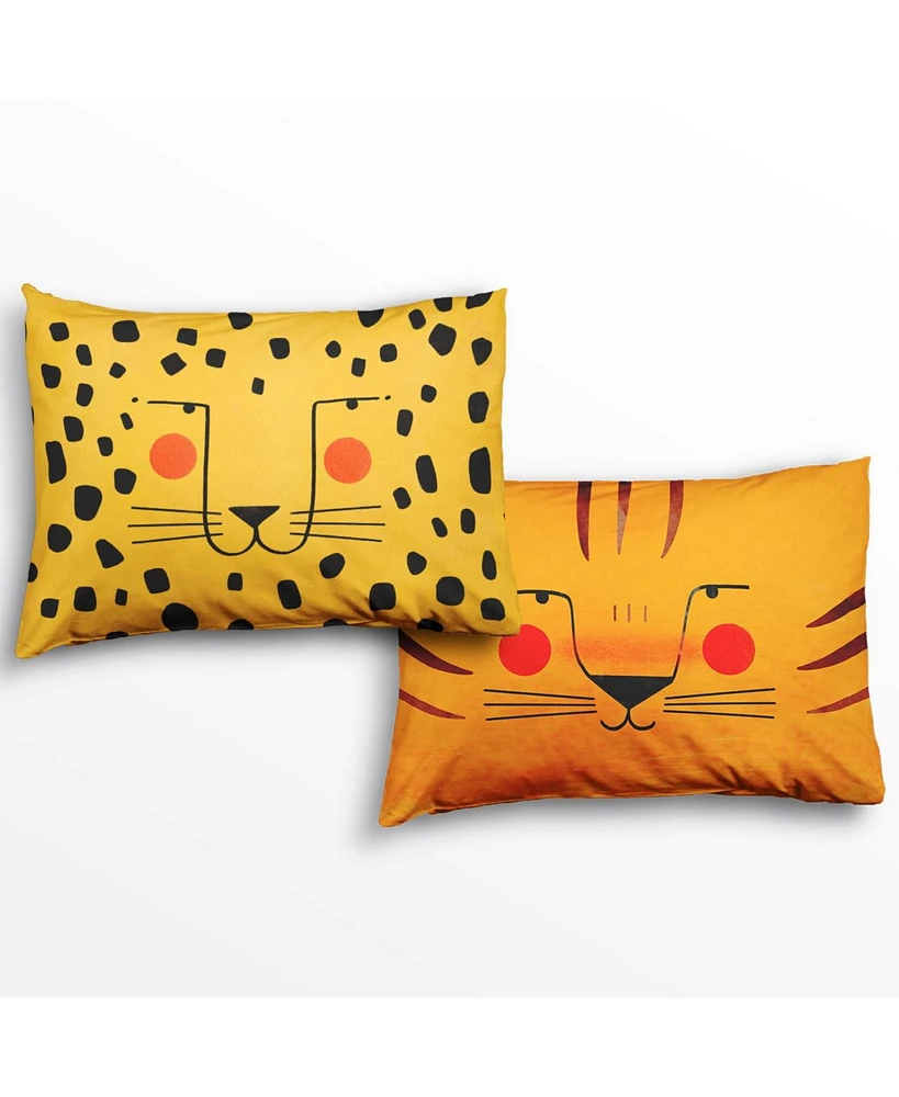 2 pack Jungle Standard Pillowcase Set - 100% Cotton