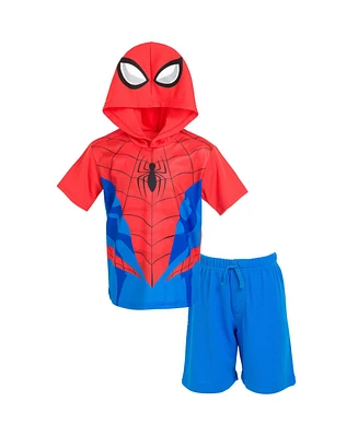 Marvel Boys Spider-Man Athletic Graphic T-Shirt Mesh Shorts