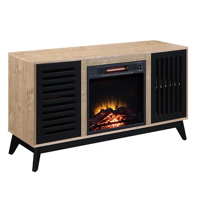 Simplie Fun Gamaliel Fireplace in Oak & Espresso Finish