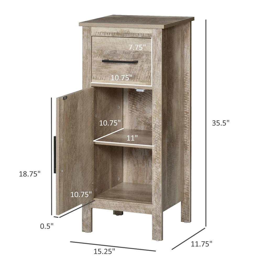 Simplie Fun Barnwood Bathroom Storage Cabinet with Drawer & Shelf
