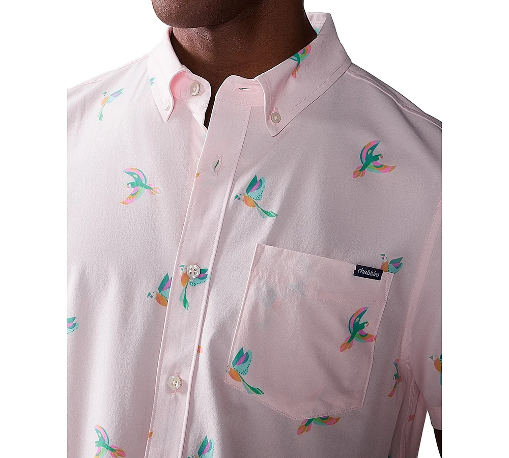 Chubbies Men's Parrot Party Short Sleeve Button-Down Performance Shirt