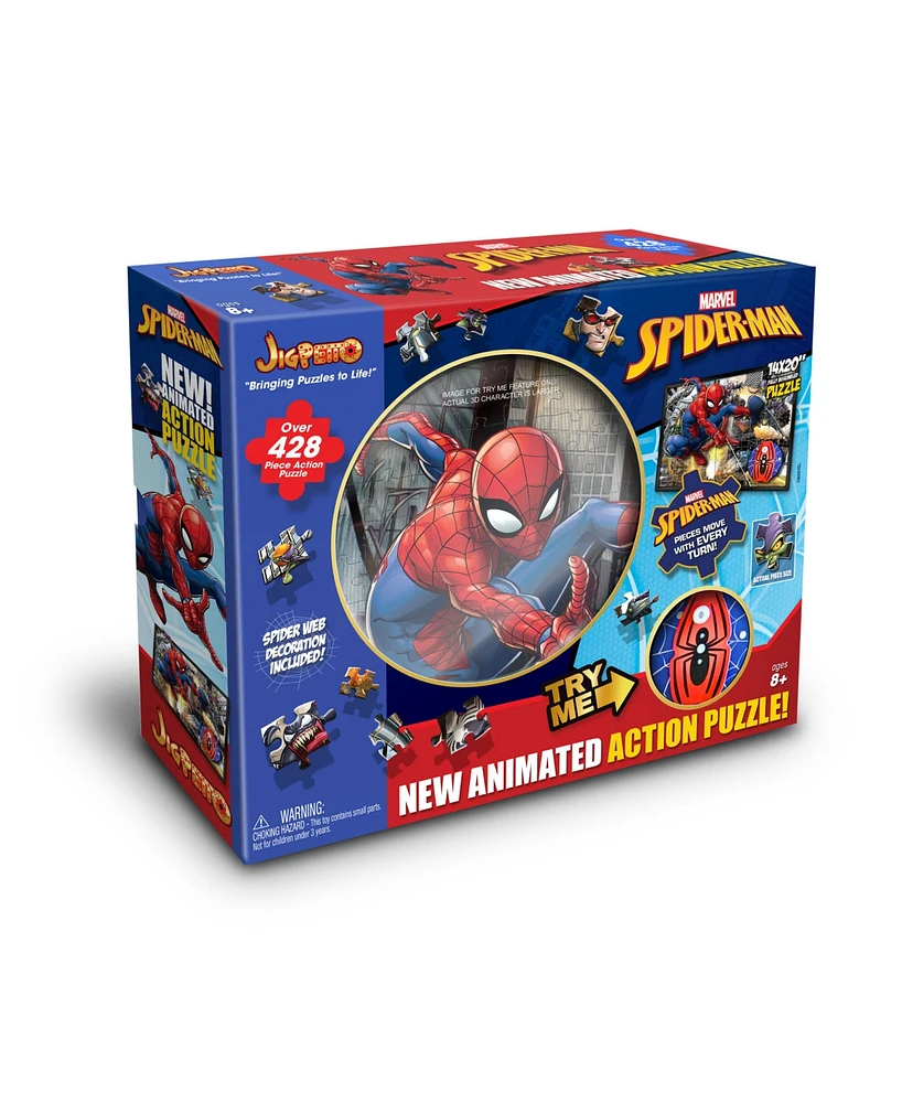 New Marvel Jigpetto Action Puzzle Spider-Man Over 428 Pieces 14" x 20"