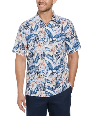 Cubavera Men's Tropical Floral-Print Linen Blend Shirt