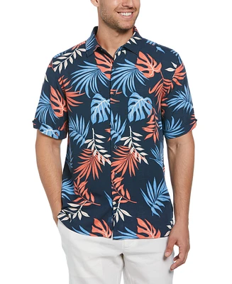 Cubavera Men's Textured Leaf-Print Button-Down Shirt