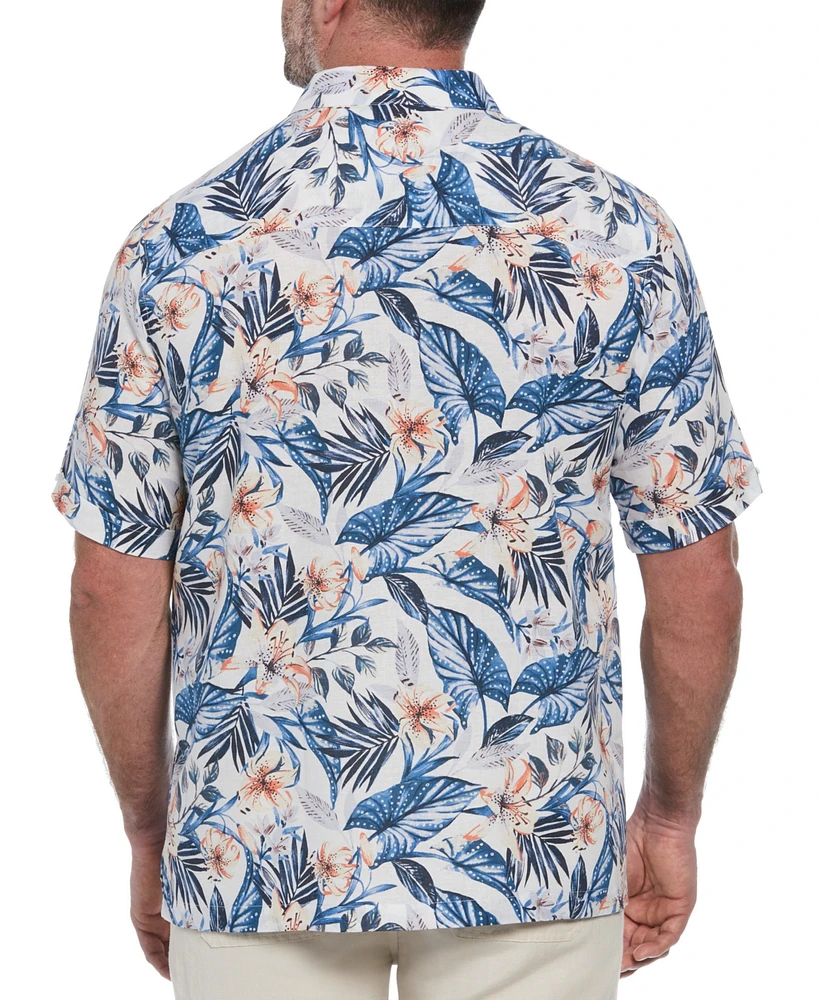 Cubavera Men's Big & Tall Tropical Floral-Print Linen Blend Shirt