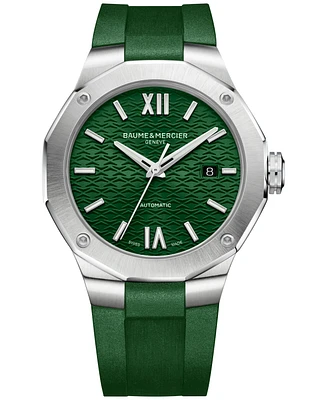Baume & Mercier Men's Swiss Automatic Riviera Green Rubber Strap Watch 42mm