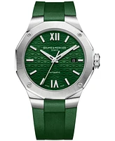 Baume & Mercier Men's Swiss Automatic Riviera Green Rubber Strap Watch 42mm