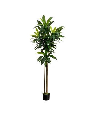 Nearly Natural 7ft. Artificial Dracaena Tree with Real Touch Leaves