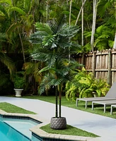 Nearly Natural 8ft. Uv Resistant Artificial Double Robellini Palm Tree Indoor/Outdoor