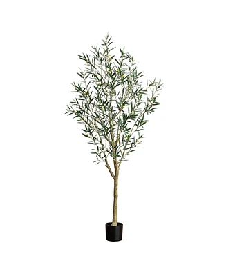 Nearly Natural 7ft. Artificial Greco Olive Tree