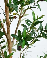 Nearly Natural 9ft. Artificial Olive Tree with Natural Trunk