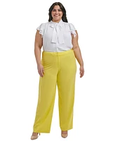 Calvin Klein Plus Lux Highline Tab-Waist Pants