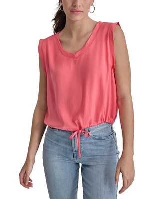 Dkny Jeans Women's V-Neck Sleeveless Cropped Top