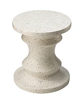 Glitzhome Multi-functional Faux Terrazzo Chess Garden Stool or Planter Stand or Accent Table