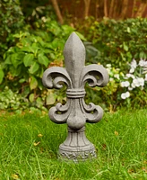 Glitzhome Standing Fleur De Lis Garden Statue