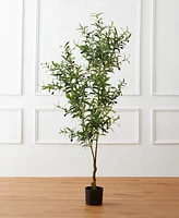 Glitzhome 6ft. Faux Olive Tree in Pot