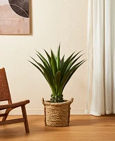 Glitzhome 3.25ft. Faux Agave Plant in Pot