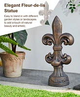 Glitzhome Bronze Standing Fleur De Lis Garden Statue