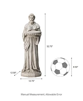 Glitzhome St. Francis Garden Statue with Birdfeeder