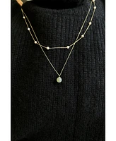 Donut — Green jade pendant necklace