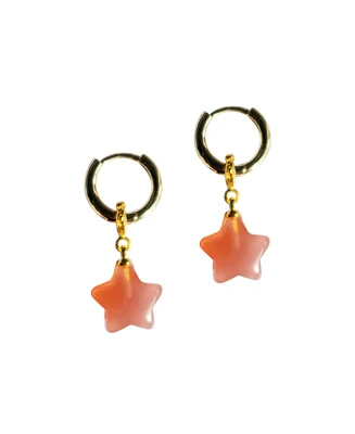 seree Harvest - Star Pink Jade stone charm earrings