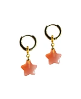 seree Harvest - Star Pink Jade stone charm earrings