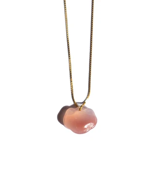 Cloud - Pink agate pendant necklace