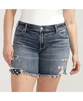 Silver Jeans Co. Plus Boyfriend Mid Rise Distressed Short