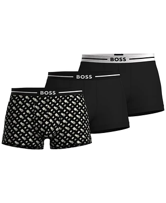 Boss Men's Bold with Design 3-Pack Trunks Underwear