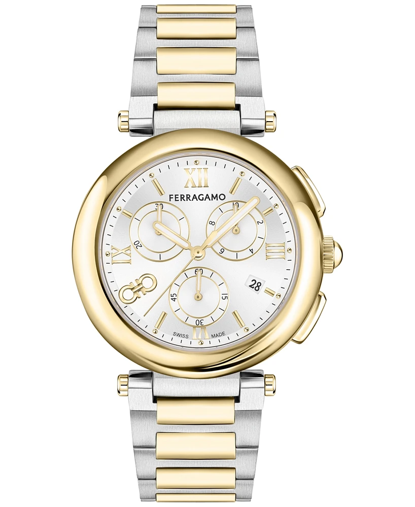 Ferragamo Women's Swiss Chronograph Two-Tone Bracelet Watch 40mm