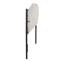 Braided Matisse Twin Size Headboard In Black Metal And Cream Fabric