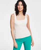 I.n.c. International Concepts Women's Square Neck Rib Tank, Created for Macy's