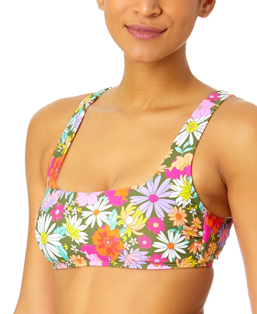 Salt + Cove Juniors' Floral Square-Neck Bikini Top, Created for Macy's
