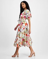 Anne Klein Women's Floral-Print Tiered Midi Dress