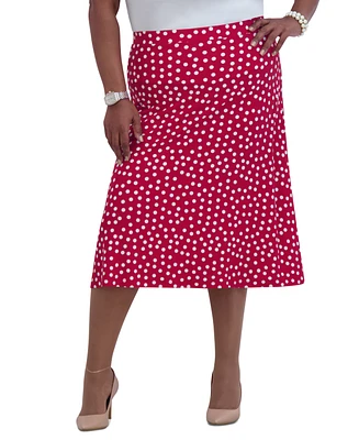 Kasper Women's Ity Dot-Print A-Line Pull-On Skirt