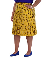 Kasper Women's Ity Dot-Print A-Line Pull-On Skirt