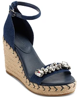 Karl Lagerfeld Paris Catalyna Embellished Wedge Espadrille Sandals