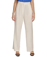 Calvin Klein Women's Linen-Blend Wide Leg Pants