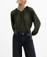 Mango Women's Puffed Sleeves Blouse