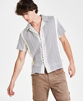 Guess Men's Meyer Geo Stripe Dobby Button-Down Camp Shirt