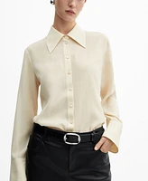 Mango Women's Buttoned Flowy Shirt