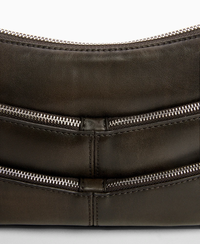 Mango Women's Zip-Detail Shoulder Bag