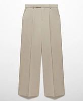 Mango Women's Wide leg Pleated Pants