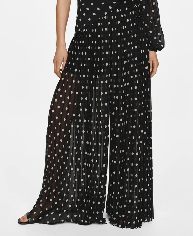 Mango Women's Polka Dot Pleated Pants