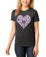 La Pop Art Women's Premium Blend Word Forever Our Hearts T-Shirt