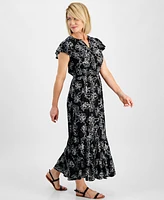 Style & Co Petite Iris Dreams Ruffled Tiered Maxi Dress, Created for Macy's