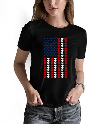 La Pop Art Women's Word Heart Flag T-Shirt