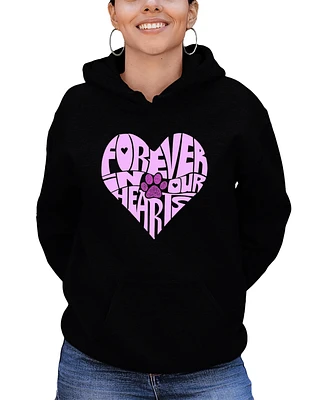 La Pop Art Women's Word Forever Our Hearts Hooded Sweatshirt