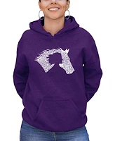 La Pop Art Women's Word Girl Horse Hooded Sweatshirt
